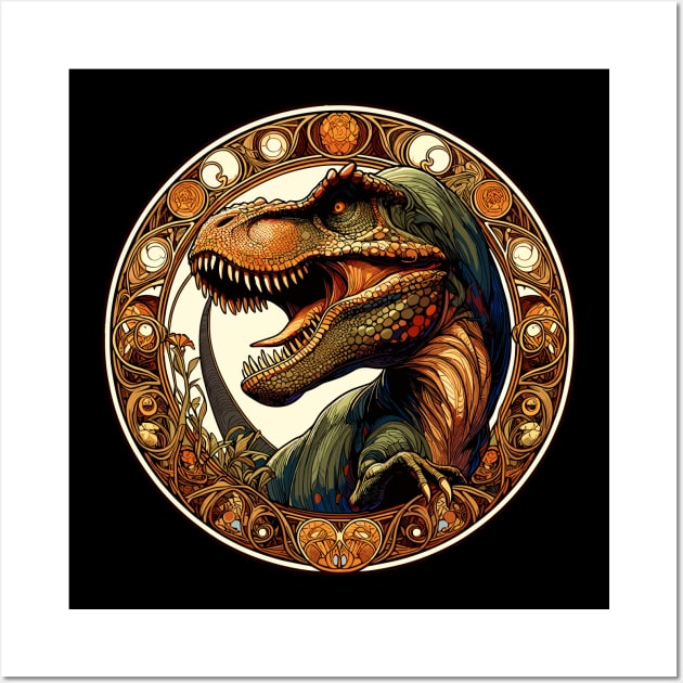 Tyrannosaurus Rex Art Nouveau Dinosaur Wall Art by RCDBerlin